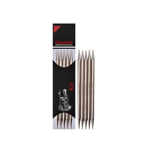 ChiaoGoo 8-Inch Double Point Stainless Steel Knitting Needles, 6/4mm - size: 6/4mm