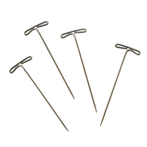 The Beadsmith T-pins, 1.75 inch (45mm), Stainless Steel, 40 pins in a Plastic Box, Ideal for Wigs, Macrame and Sewing, Use for Blocking, Knitting, Modelling and Crafts