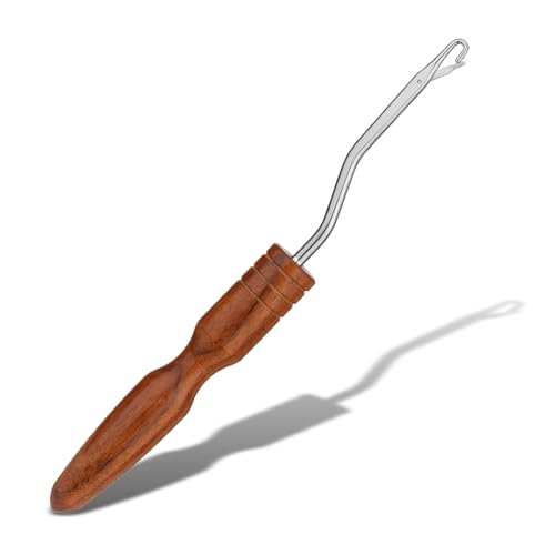 Giwrmu Latch Hook Tool, Large Bent Latch Hooks, Rug Hook (Type 3) | Wooden Bent Latch Hooks, Crochet Needle for Crochet Rug, Micro Braids, Hair Extension, Carpet Crafts - color: Type 3, size: Large Bent Hook