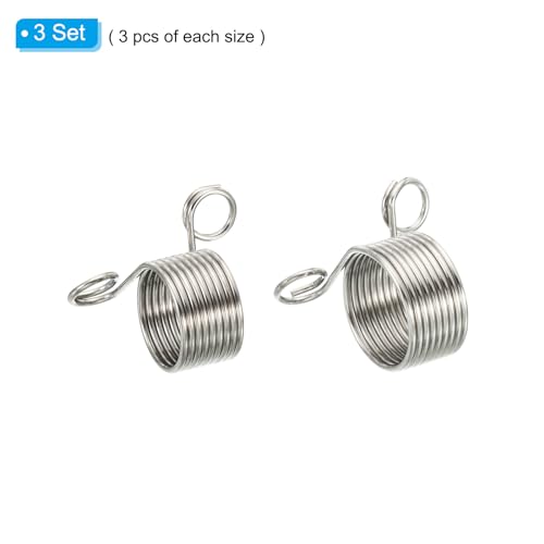 PATIKIL Knitting Crochet Loop Ring for Fingers, 2 Set Adjustable Metal Yarn Tension Ring Open Crochet Holder for Faster Knitting Craft DIY, Silver