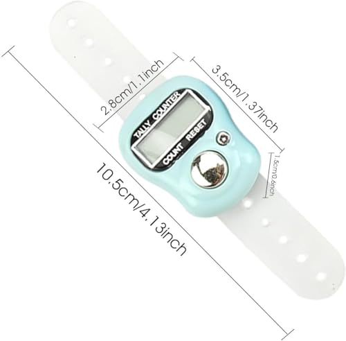 Light Green Electronic Finger Counter, Portable Number Clicker Counter for Golf Adjustable Resettable Finger Tally Counter with Digital Display Counters Clickers for Knitting, Lap Counters