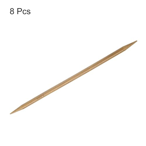 HARFINGTON 8Pcs Bamboo Knitting Needles Double Pointed Size US 11(8mm) Carbonized 10 Inch(25cm) Straight for Handmade Creative DIY Knitting Craft Yarn - size: US 11(8mm)