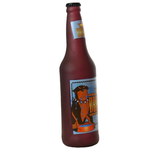 SILLY SQUEAKERS Tuffy 2 Pack Beer Bottle Dog Toy: Squeaky Dog Toy, Washable and Floats, Vinyl - color: 2PK Brown Drools Beer Bottle