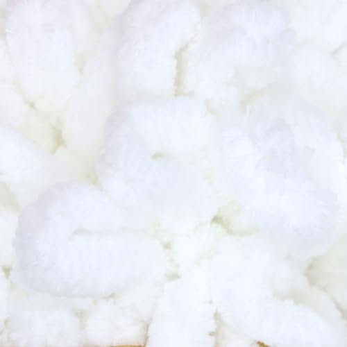 JubileeYarn Fun Finger Loops Yarn, White, 6 Skeins | 100g/Skein, Jumbo, Polyester - color: 003 White