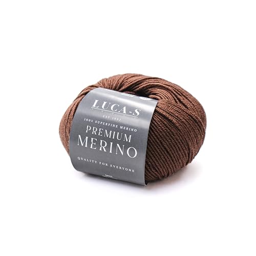 Premium Merino Yarn 4Ply Wool, Superwash Baby Merino - 100% Pure Extra Fine Merino Knitting Crochet Wools 50g Ball - color: Chocolate (07), size: 5 Units