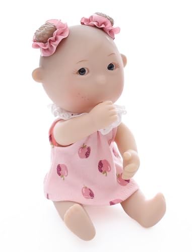 Mini Baby Doll, 7 Inch Mini Baby Doll with 5 Movable Joints, Thumb-Sucking Pose, Full Body Vinyl Doll for Play, Display, and Collection, Gifts for Boys and Girls, Collectors, Ages 3+ (Pink) - color: Pink