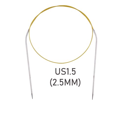 Circular Knitting Needles 32inches/80cm,Size US 1.5(2.5mm) Stainless Steel Round Knitting Needles for Handmade Knitting DIY - size: US1.5/2.5mm
