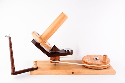 WARESHIRE Yarn Bowl and Ball Winder Combo Wooden Handmade Hand Operated | Natural Yarn Ball Winder Large Center Pull Cake with Wooden Yarn Bowl 6x3 inches | Yarn Ball Holder (Bowl+Mixwood) - color: Bowl+Mixwood