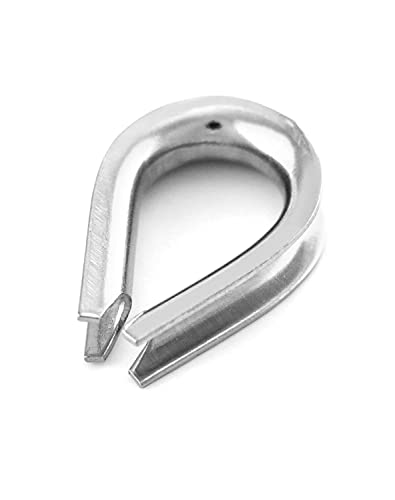 YAMASO 50pcs 5/32" M4 Stainless Steel Thimble for Diameter Wire Rope Cable Thimbles Rigging - style: M4(5/32")-50pcs