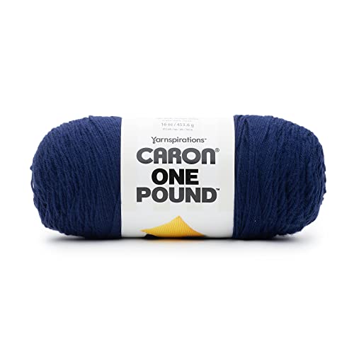 Caron One Pound Soft Yarn for Crocheting & Knitting, Midnight Blue, 2-Pack | #4 Worsted Medium, Soft 100% Acrylic Yarn for Crochet, Knitting, Blankets and Crafts, 812yds, 453.6g/16oz per skein - color: Midnight Blue, size: 2 Pack