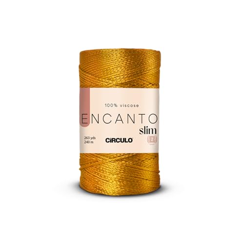 CIRCULO Encanto Slim Roll Yarn 100% Viscose - Luxury & Shine - Sport Weight Yarn - 262 yds, 3.52 oz - Color 7122 - Liquid Gold - color: 7122 - Liquid Gold, size: New - Encanto Slim - Sport #2