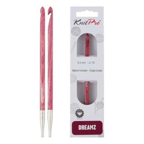 KnitPro Dreamz Afghan/Tunisian Crochet Hook | US Size J (6mm) - size: J (6.00 mm)