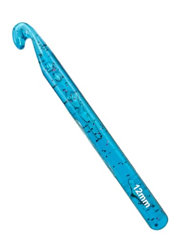Weabetfu 12mm Large Crochet Hook,Huge Crochet Hooks for Chunky Yarn,Ergonomic Knitting Giant Crochet Hooks,Big Crochet Hooks for Knitting Yarn Carpet Scarf Wool Roving, Blue - color: Blue, size: 12mm