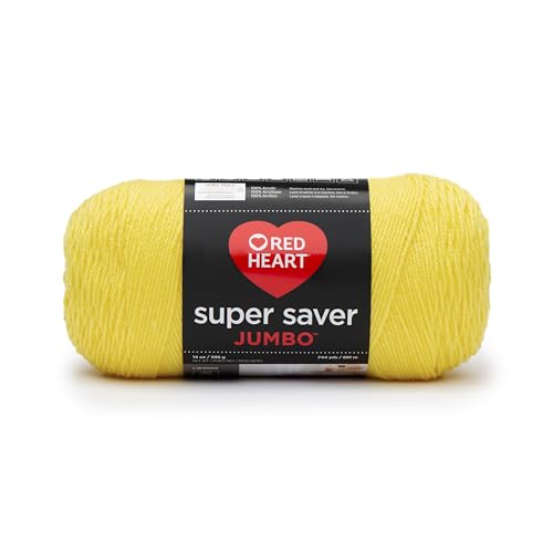 RED HEART Super Saver Jumbo Yarn, Bright Yellow - color: Bright Yellow, size: 1-Pack