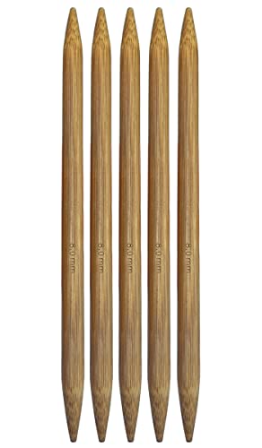 Mdoker Bamboo Double Pointed Knitting Needles Carbonized Bamboo Knitting Needle 7.9 inch(20cm) Length for Handmade Creative DIY Knitting Yarn Projects,Size US 11(8mm) - size: US-11-(8mm)