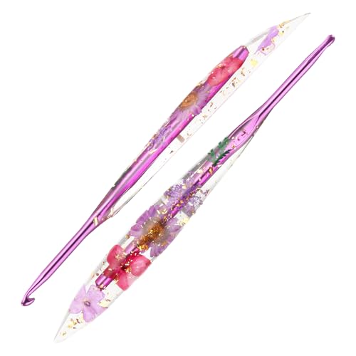 4.5mm Crochet Hook, Ergonomic Crochet Hooks with Floral Resin Grips | Stylish and Unique Knitting Needles ,Crochet Needles for Beginners, Arthritic Hands and Professional - size: 4.5mm