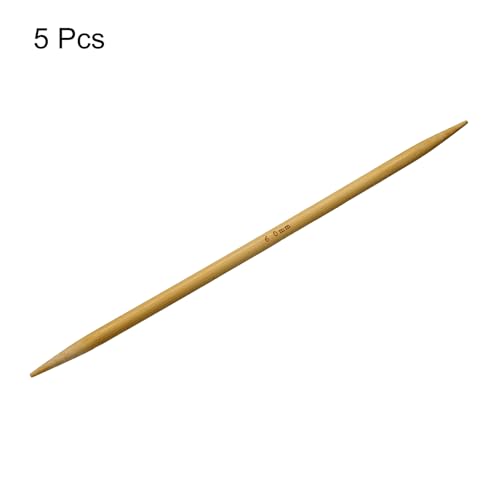 HARFINGTON 5Pcs Bamboo Knitting Needles Double Pointed US 10(6mm) 7.9 Inch(20cm) Straight for Handmade Creative DIY Knitting Craft Yarn, Yellow - color: Yellow, size: US 10(6mm)