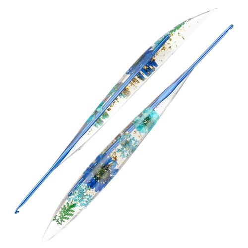 2.5mm Crochet Hook, Ergonomic Crochet Hooks with Floral Resin Grips | Stylish and Unique Knitting Needles ,Crochet Needles for Beginners, Arthritic Hands and Professional - size: 2.5mm
