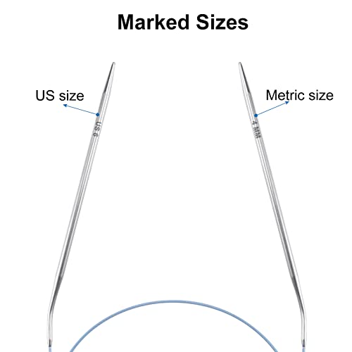 Circular Knitting Needles Set for Beginners, 32 inch US Size 6 (4mm) Metal Round Knitting Needles with Magic Loop, Stainless Steel Fixed Cable Lace Circle Needles for Sweater, Socks, Blankets, Scarf - color: Size US 6 (4mm)