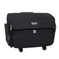 Everything Mary 4 Wheels Collapsible Deluxe Sewing Machine Storage Case - Rolling Trolley Carrying Bag for Brother, Singer - color: Black