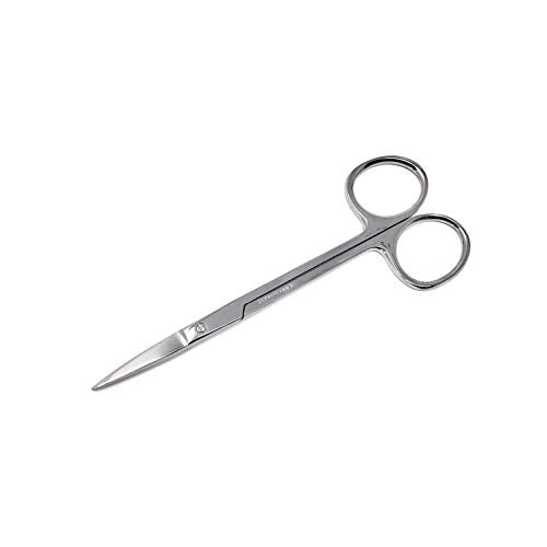 Cynamed Iris Micro Dissecting Precision Lab Scissors, Fine Point Straight - Perfect for Doctors, Nurses, EMS, Students, Education & Training and More (Pack of 5)