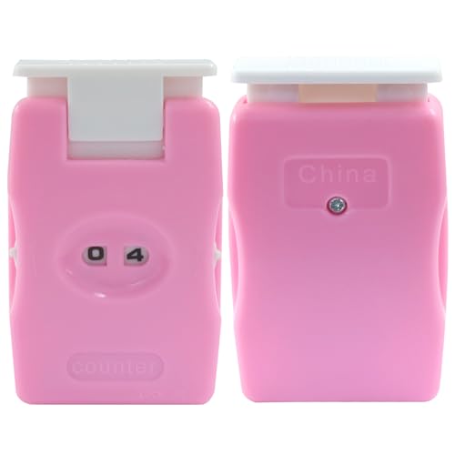 Kemcatui Knitting Counters, Pink, 2 Pieces | Plastic, Portable, Stitch and Row Counter, For Crochet, Yarn Crafts, and Needlework - color: pink
