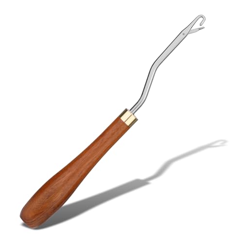 Giwrmu Latch Hook Tool, Large Bent Latch Hooks, Rug Hook (Type 2) | Wooden Bent Latch Hooks, Crochet Needle for Crochet Rug, Micro Braids, Hair Extension, Carpet Crafts - color: Type 2, size: Large Bent Hook