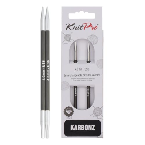 KnitPro Karbonz Interchangeable Circular Needle 5" (13cm) | US Size 6 (4mm) - size: US 6 (4mm)