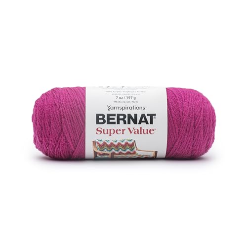 Bernat Super Value Solid Yarn - Raspberry