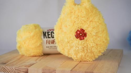 KECHE Fluffy Bulky Yarn – Super Soft Chunky Fuzzy Blanket Weight # 5 Yarn for Knitting Crocheting Crafting 3.5 oz (100 gr) 98 Yds (90 m) - Red - color: Red, size: 1 SKEIN
