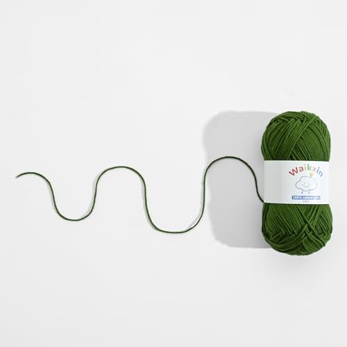 Cotton Yarn for Crocheting - 262.4yds / 3.52oz Baby Yarn for Crocheting Soft - 100% Milk Cotton Yarn 5 Ply Crochet Amigurumi Yarn for Crafts&Puzzle/Socks/Hats(2 Denim Blue) - color: 2 Denim Blue