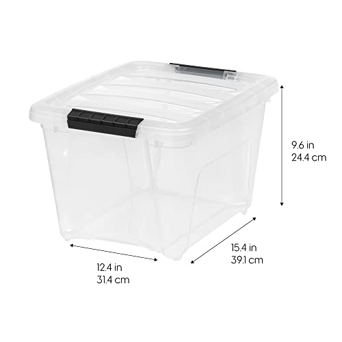 IRIS USA 6-Pack 19 Quart Storage Bins with Lids, Clear | Clear design makes contents easy to find, Great for linens, décor, closet storage, and supplies, Nestable design saves space - color: Clear, size: 19 Qt, style: 6 Pack