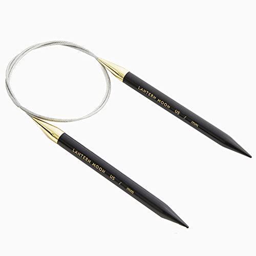 Lantern Moon Ebony Wood Fixed Circular Needles 32" (80cm) | US Size 4 (3.5mm) - size: US 4 (3.5mm)