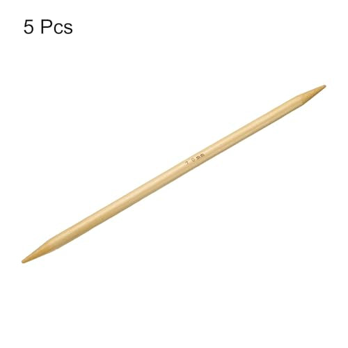 HARFINGTON 5Pcs Bamboo Knitting Needles Double Pointed US 10.5(7mm) 7.9 Inch(20cm) Straight for Handmade Creative DIY Knitting Craft Yarn, Yellow - color: Yellow, size: US 10.5(7mm)