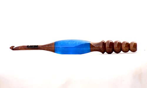 Wooden Ergonomic Soft Handle Crochet Hooks – Comfortable & Eco-Friendly Crochet Hooks - Epoxy Resin Crochet Hook Knitting Needle Weave Yarn Craft. (3.5mm) - size: 3.5mm