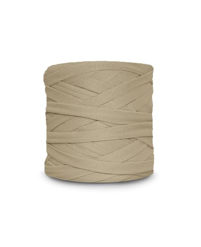 CIRCULO Premium T-Shirt Yarn. Bulky Yarn - Soft, Lightweight, Seamless, Knot-Free. Easy-to-Use, Fettuccini Zpagetti, for Crocheting & Knitting- 153.1 yds, (7895 - Nest) - color: 7895 - Nest