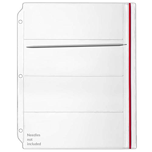 StoreSMART - Zipper Binder Page for 8" Double Pointed Knitting Needles, Holds 4 Sets - 25-Pack - DP600-4-25pack - size: 25-Pack