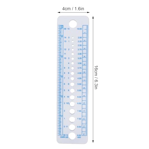 Knitting Needle Gauge, 20Pcs Soft Plastic Knit Measure Size Ruler, Needle Sizer Measuring Tool for Knitting Crochet Yarn Crafts