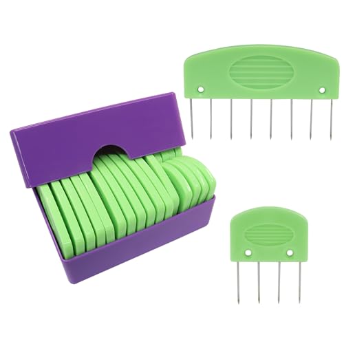 Verkelly Knit Blocking Pins Combs Set, Green, 20 Pcs | Knit Blockers, For Knitting, Crochet, Lace, Needlework Projects - color: Green