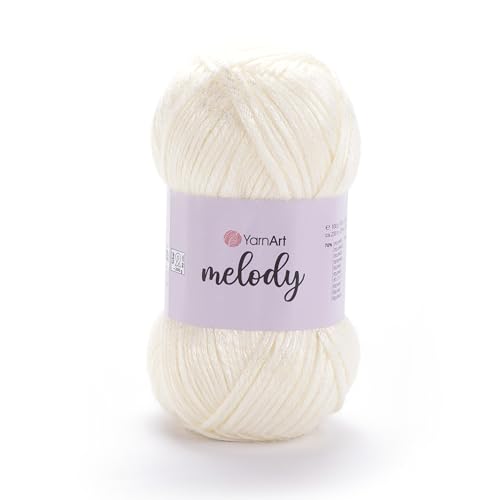 YarnArt Melody Variegated Chainette – Metallic Sheen Fiber for Knitting, Crochet & Embroidery, 100g (3.5 oz) Skein, 230m (251 yd), Premium Blend of 70% Polyamide 21% Acrylic 9% Wool (880) - color: 880