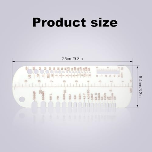 Sock Ruler, Crochet Gauge Measuring Tool Knitting Crochet Gauge Ruler Knit Sock Sizing Ruler for Weaving Tools Handmade Gift