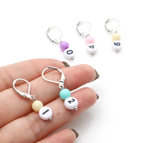 DoreenBeads Stitch Markers for Crocheting and Knitting | Alloy Enamel Crochet Marker Crochet Gifts for Knitting Weaving Sewing Accessories Quilting Jewelry Making - color: 0-9 Numbers Silver