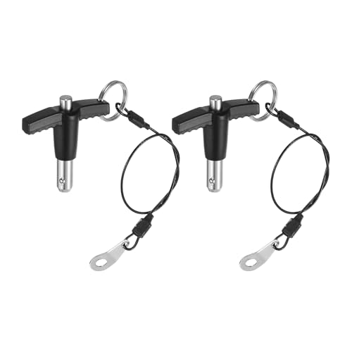 uxcell 2Pcs T Handle Lock Pins, 8mm x 10mm Usage Length Stainless Steel Push-Button Quick Release Pin - size: 8mm x 10mm