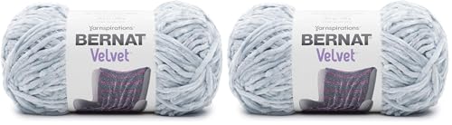 Bernat Velvet Yarn, Softened Blue (Pack of 2) - color: Softned Blue, size: 2 Pack, style: Velvet