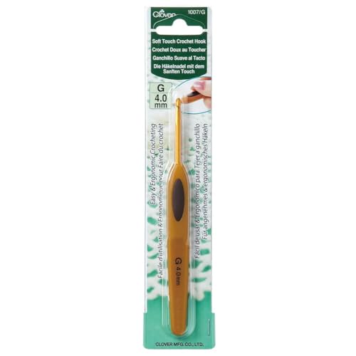 Clover Soft Touch Ergonomic Hook, Yellow, 5.5 mm - size: 5.50 mm