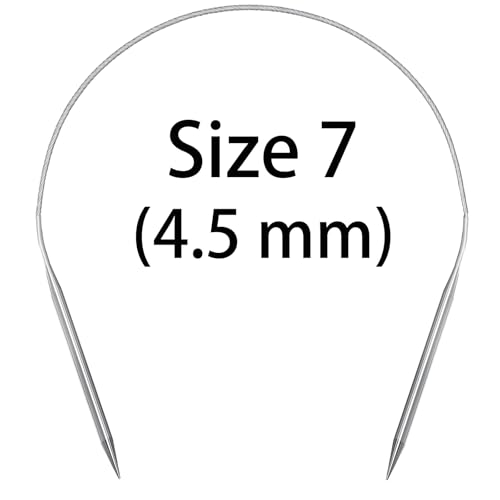 Aolfior Stainless Steel Circular Knitting Needles Size 7 16 Inch 4.5 mm Set Round Metal (Silver, 16 inch-7-(4.5mm)) Suitable for Beginners and Experienced Knitters Alike. - size: 16 inch-7-(4.5mm)