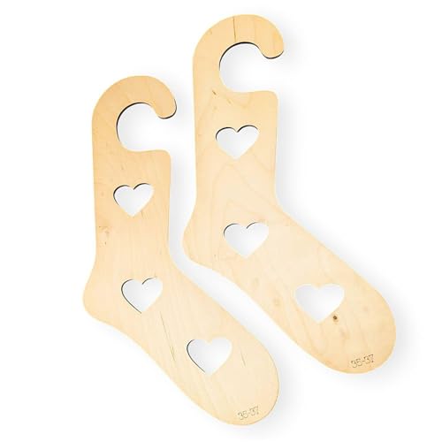 Wooden Sock Blockers Heart Motif, One Pair Knitting and Crochet Sock Mold, Sock Display - Small (US 5-6.5 / EU 35-37) - size: Small (US 5-6.5 / EU 35-37)