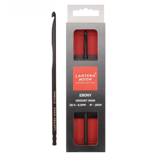 Lantern Moon Ebony Wood Single Ended Crochet Hook | US Size H (5mm) - size: US H (5mm)