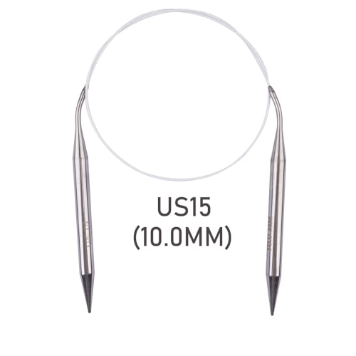 Circular Knitting Needles 32inches/80cm,Size US 15(10mm) Stainless Steel Round Knitting Needles for Handmade Knitting DIY - size: US15/10mm