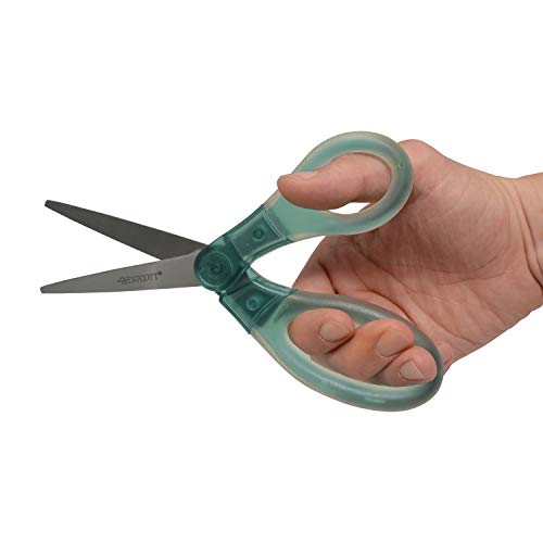 Westcott 8" Gel-Grip Multipurpose Scissors for Office and Home, Green - color: Green